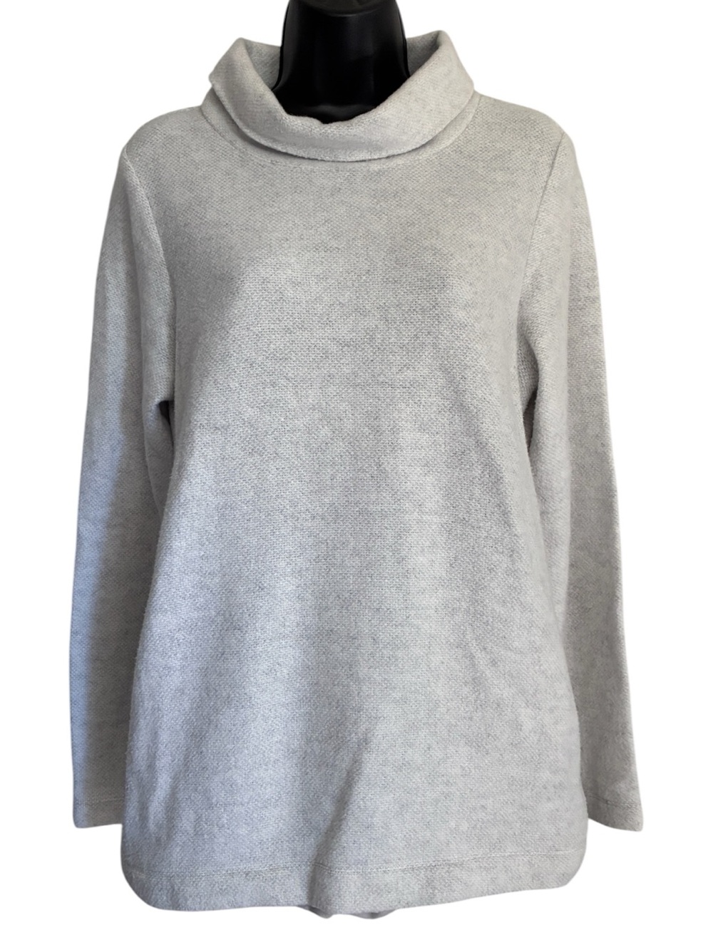 J. Crew Light Gray Funnel Neck Soft Cozycore Athleisure Winter Sweater Sz M